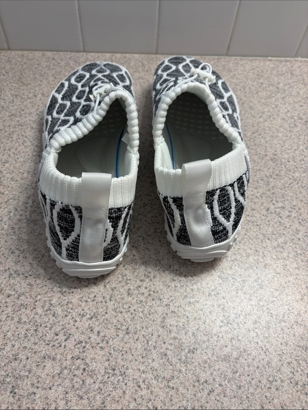 Women’s Black & White Slip-On Cloud Walk Athletic Sneakers